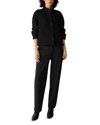 Lightweight Boiled Wool Stand Collar Jacket - thumbnail 9