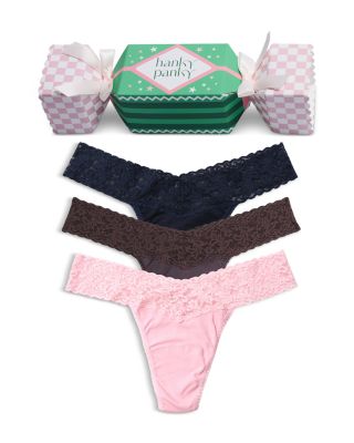 Signature Lace Low Rise Thong, Pack of 3