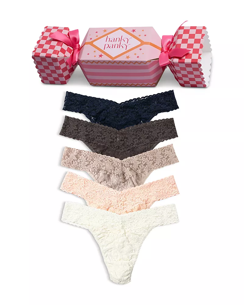 Hanky Panky Signature Lace Original Rise Thong, Pack of 5
