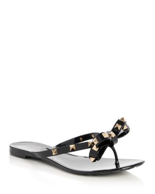 Women's Rockstud Bow Thong Sandals