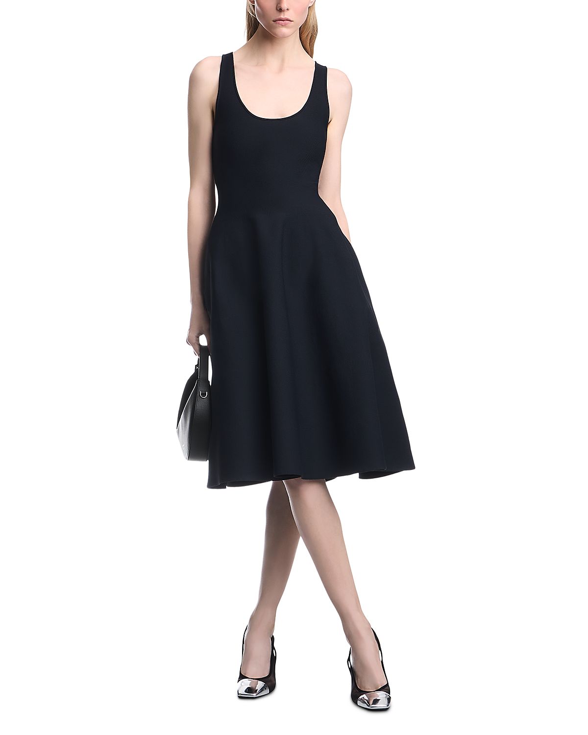 Emporio Armani Scoop Neck Fit & Flare Dress