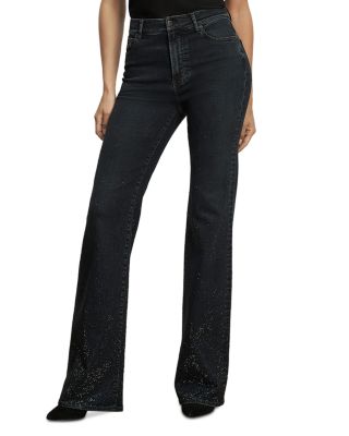 Crosbie High Rise Flare Leg Jeans in Dark Midnight