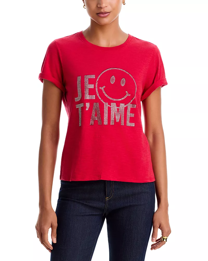 Cinq a Sept Heatset Je T'aime Smiley Shrunken Tee