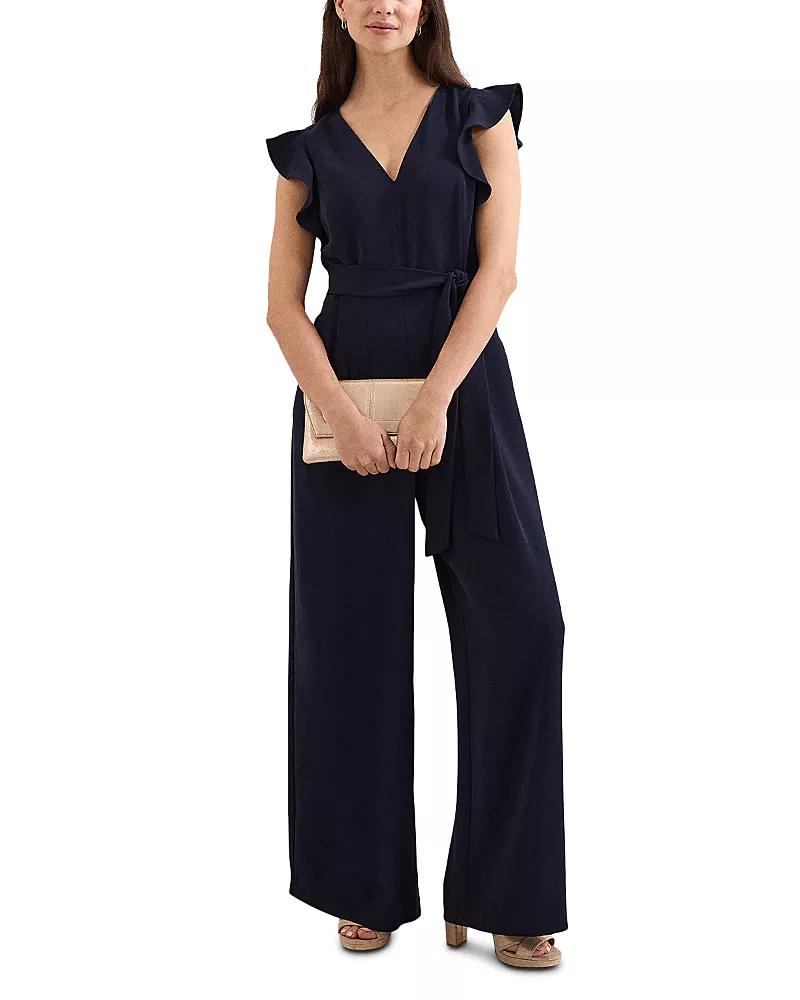 Phase Eight Kallie V Neck Ruffled Jumpsuit