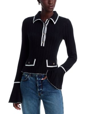 Remi Ribbed Button Placket Top