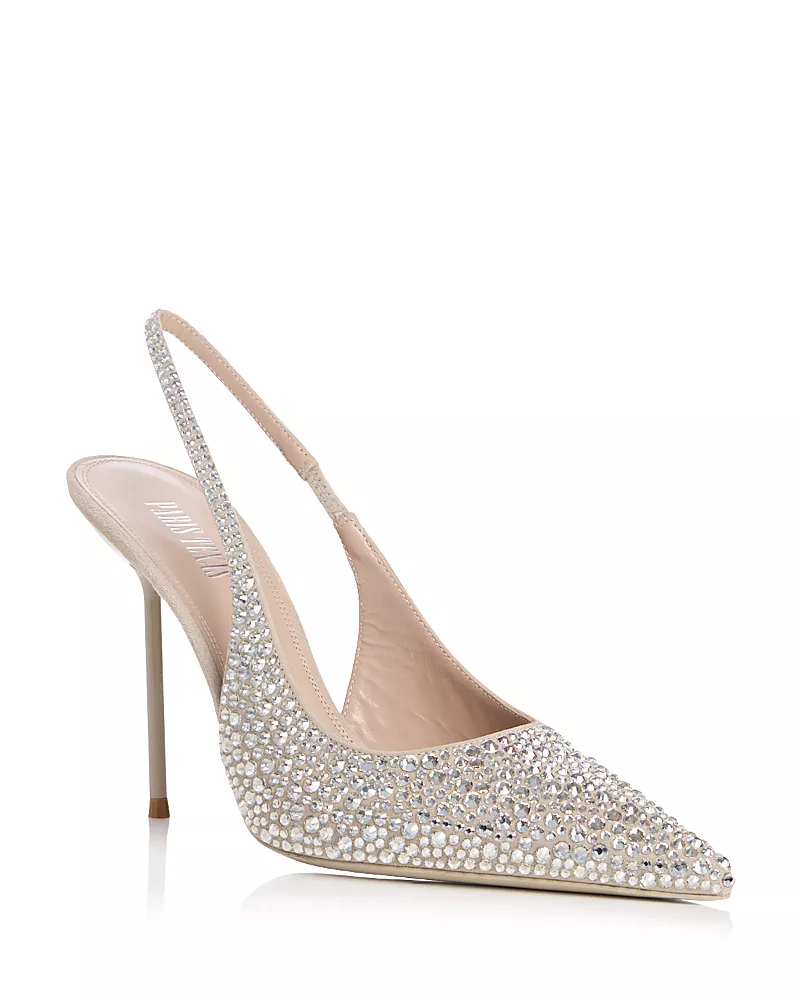 Paris Texas Women's Lidia Crystal Embellished Slingback Pumps