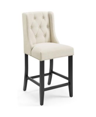  Baronet Tufted Button Upholstered Fabric Counter Stool