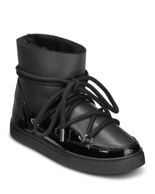 Women's Gloss Leather & Shearling Winter Boots