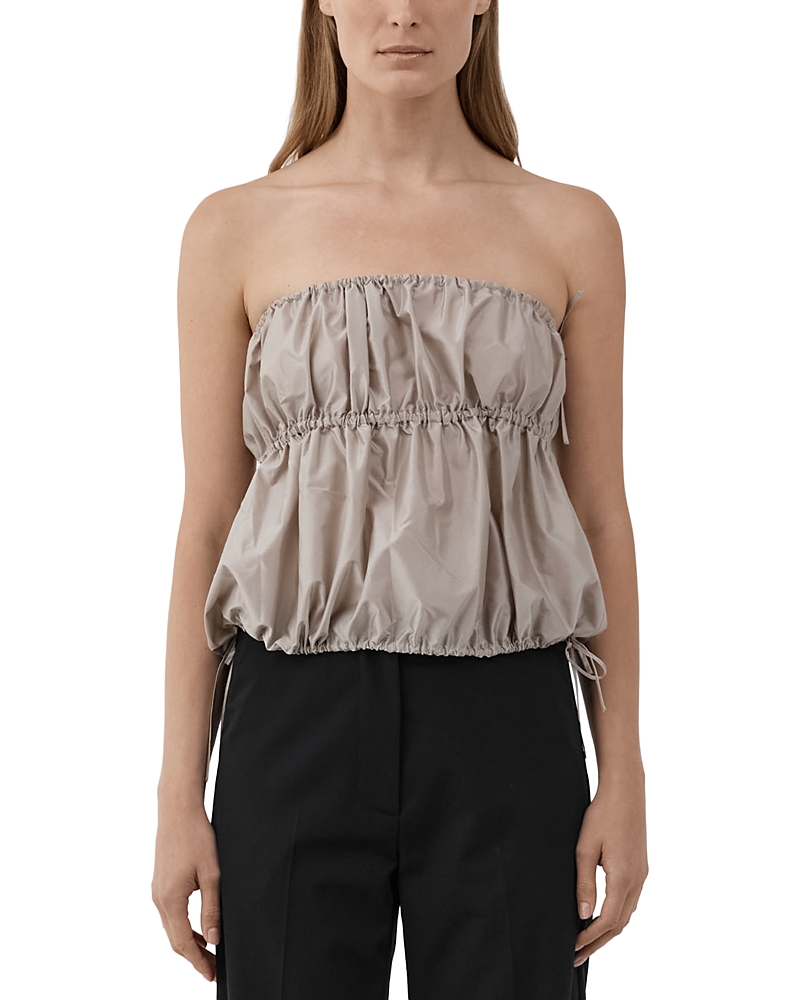 St. Agni Taffeta Strapless Drawstring Top