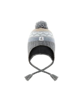  Boys' Peruvian Fair Isle Jacquard Earflap Knit Hat with Pompom - Little Kid, Big Kid