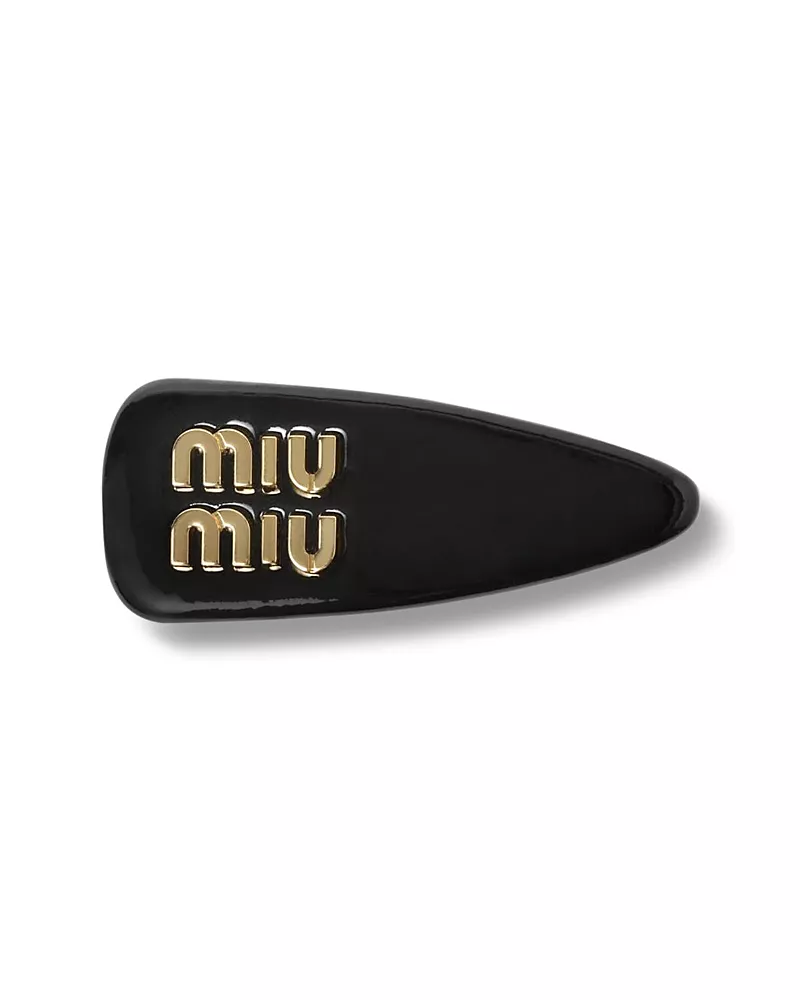 Miu Miu Patent Leather Hair Clip, 3.14