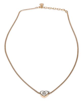 Miu Miu Metal Necklace In Gold/white