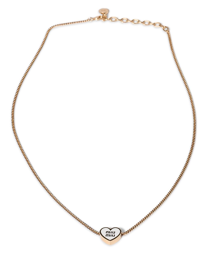 Miu Miu Metal Necklace In Gold/white