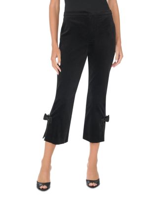 Bow Trim Side Slit Cropped Pants 