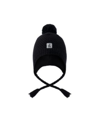  Unisex Winter Peruvian Fleece Lined Ear Flap Knit Hat with Pompom - Little Kid, Big Kid
