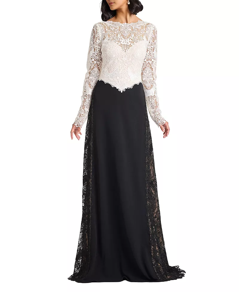 Tadashi Shoji Vianne Lace Illusion Gown