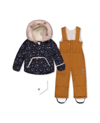  Boys' Teddy Bear Two Piece Coat Pants & Neckwarmer Snowsuit - Little Kid