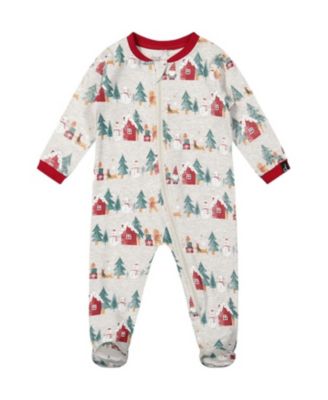  Unisex Christmas Front Zipper Footed One Piece Pajama - Baby