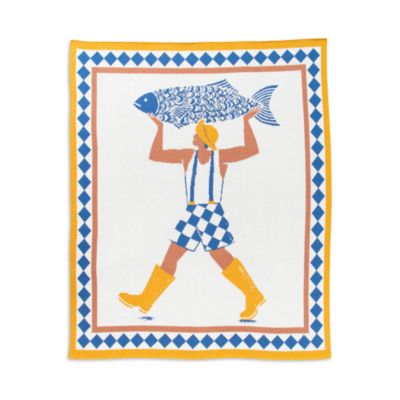 Un Beau Poisson Jacquard Throw Blanket