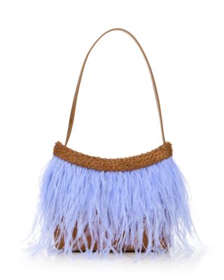 Winslow Silk Ostrich Feather Trim Bag