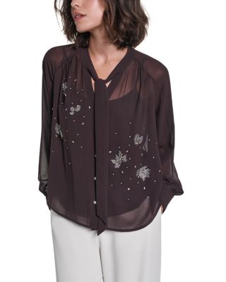 Chiffon Tie Neck Blouse