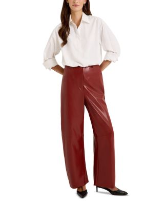 Harlow Faux Leather Barrel Pants