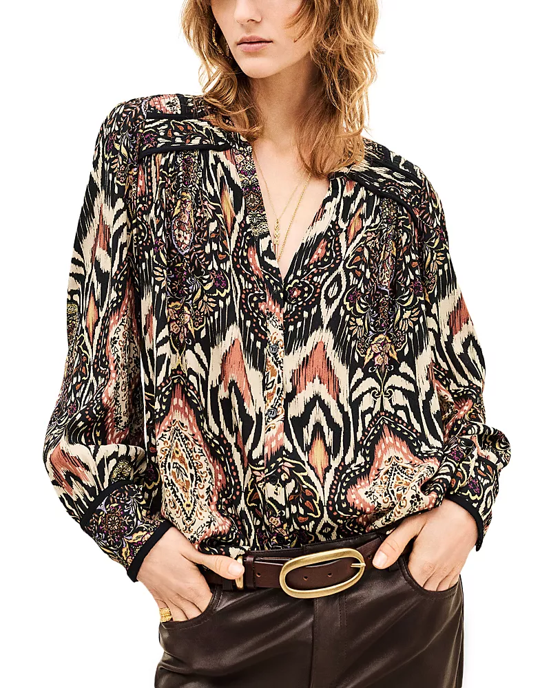 ba & sh Zolie Split Neck Blouse