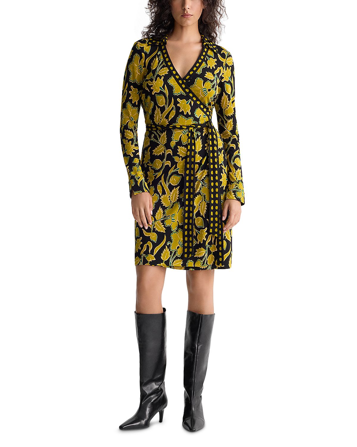 Diane von Furstenberg Tamara Jersey Collared Wrap Dress