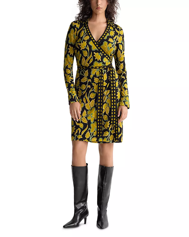 Diane von Furstenberg Tamara Jersey Collared Wrap Dress
