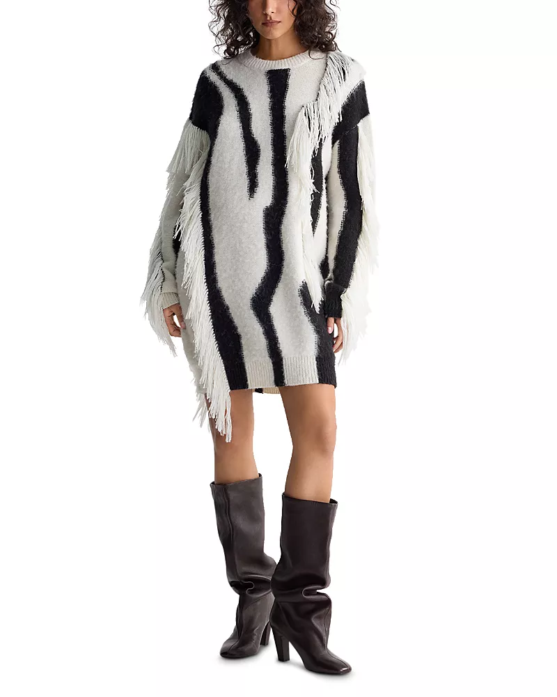 Diane von Furstenberg Jamie Fringe Sweater Dress