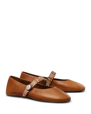Women's Romy Studded Leather Mary Jane Flats