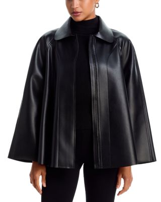 Faux Leather Zip Front Jacket 