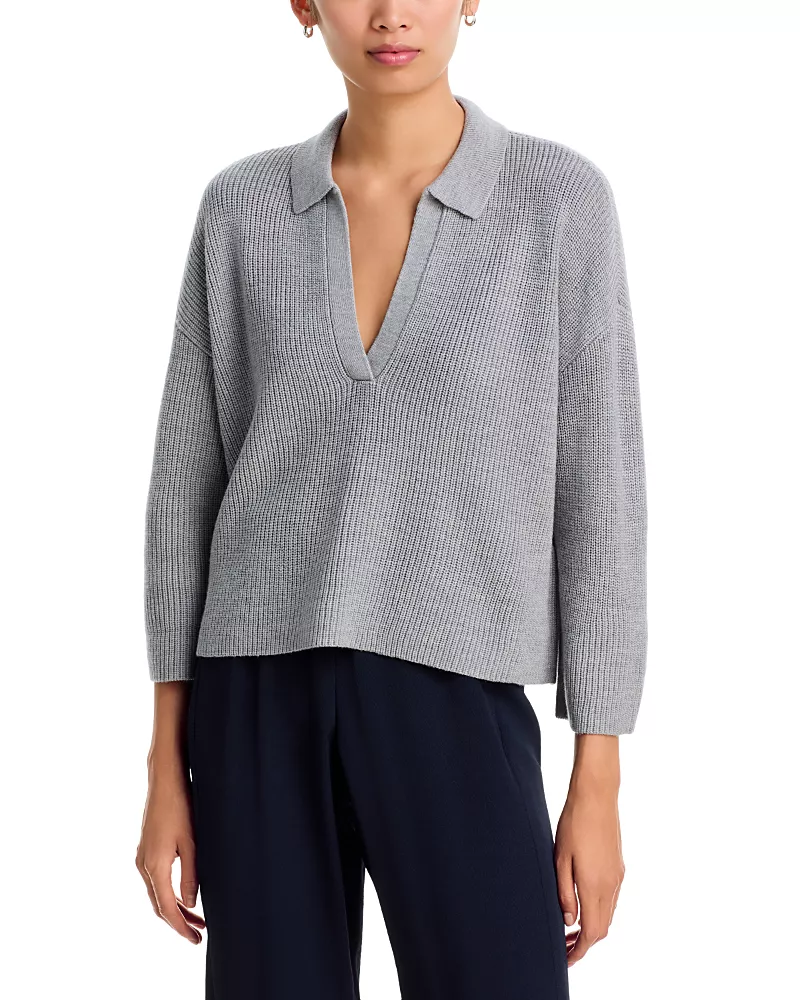 Eileen Fisher Wool Johnny Collar Sweater
