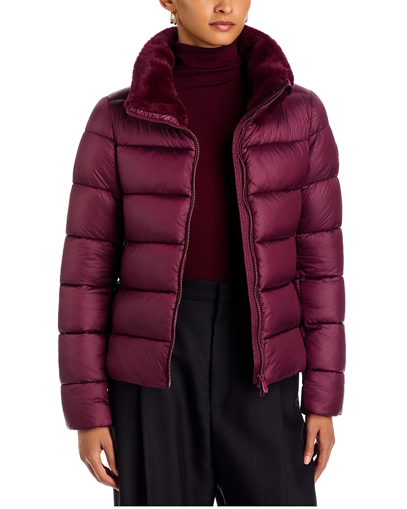 Save The Duck Mei Faux Fur Trim Puffer Jacket