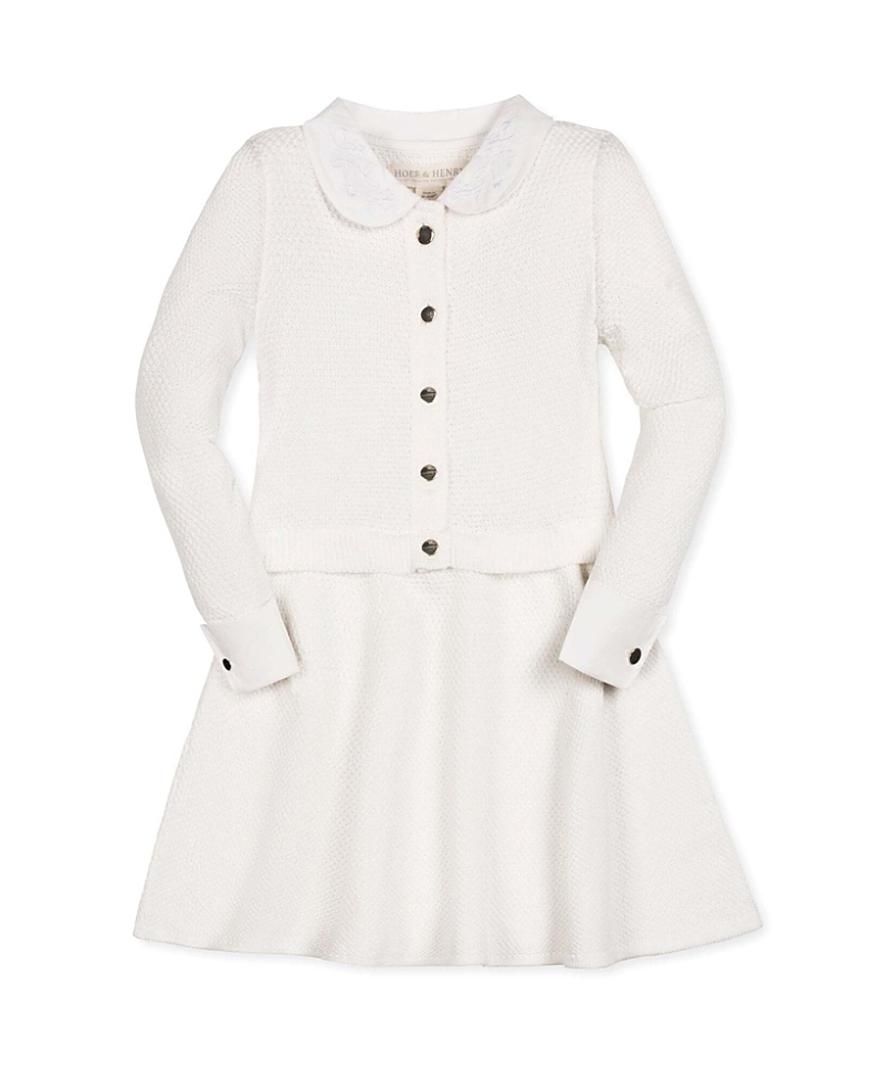 Hope & Henry Girls' Organic French Look Sweater Dress - Little Kid, Big Kid