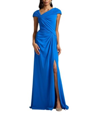  Mireya Draped Cap Sleeve Gown