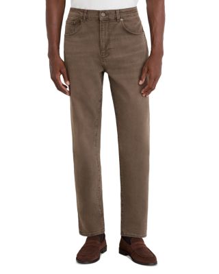 Reiss Iron Cotton Blend Straight Fit Jeans in Brown