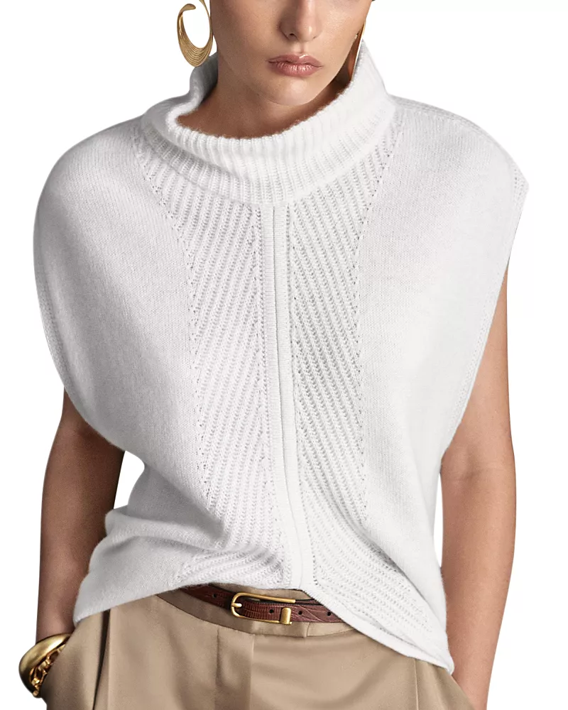 Reiss Cashmere Split Front Sweater