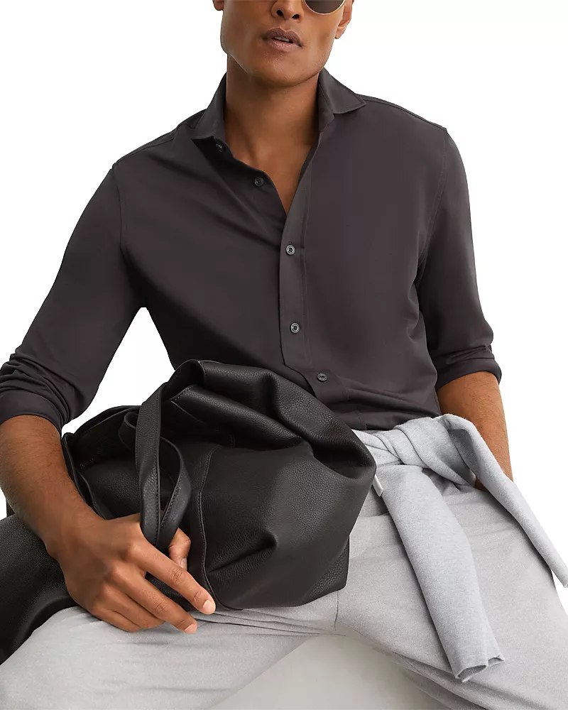 Reiss Monaco Stretch Jersey Slim Fit Shirt