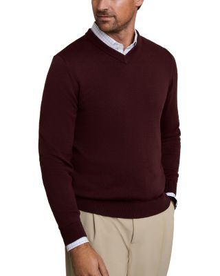 Cotton Blend V Neck Commuter Sweater