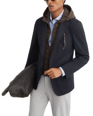 Boxer Hooded Vest Inset Blazer
