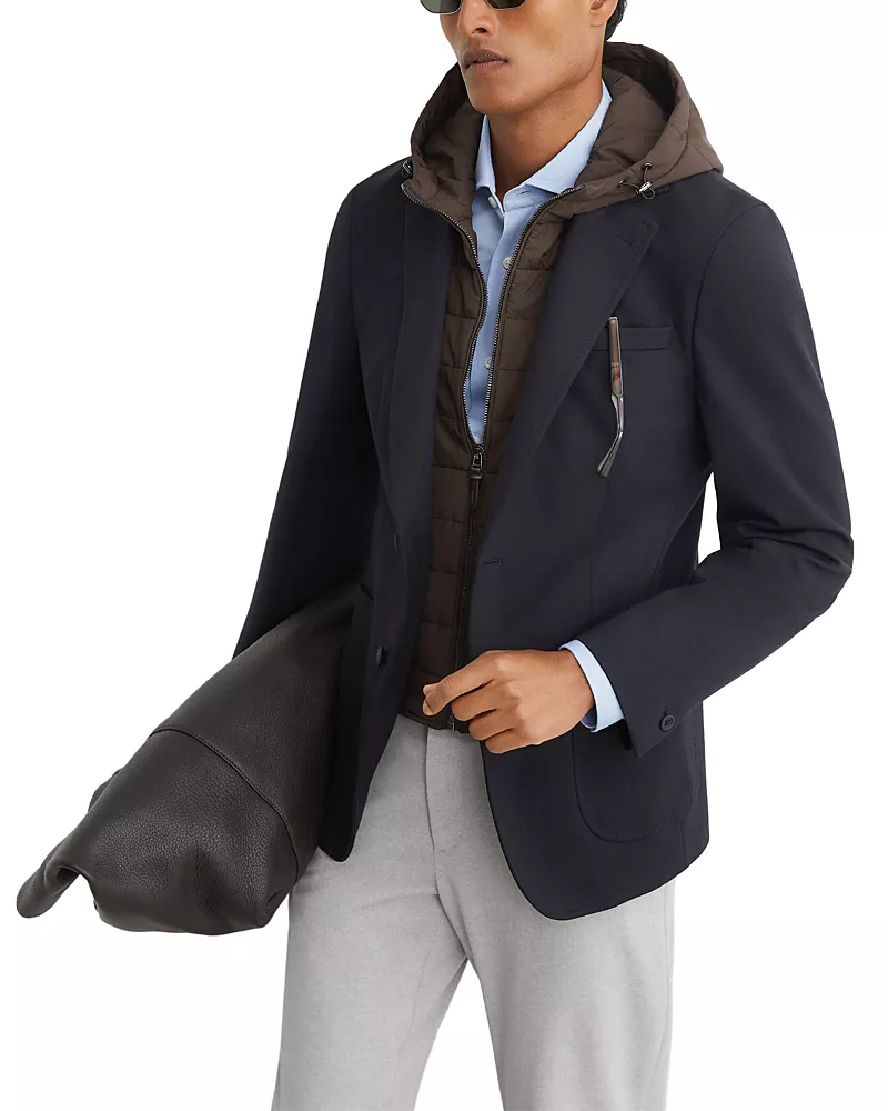Reiss Boxer Hooded Vest Inset Blazer