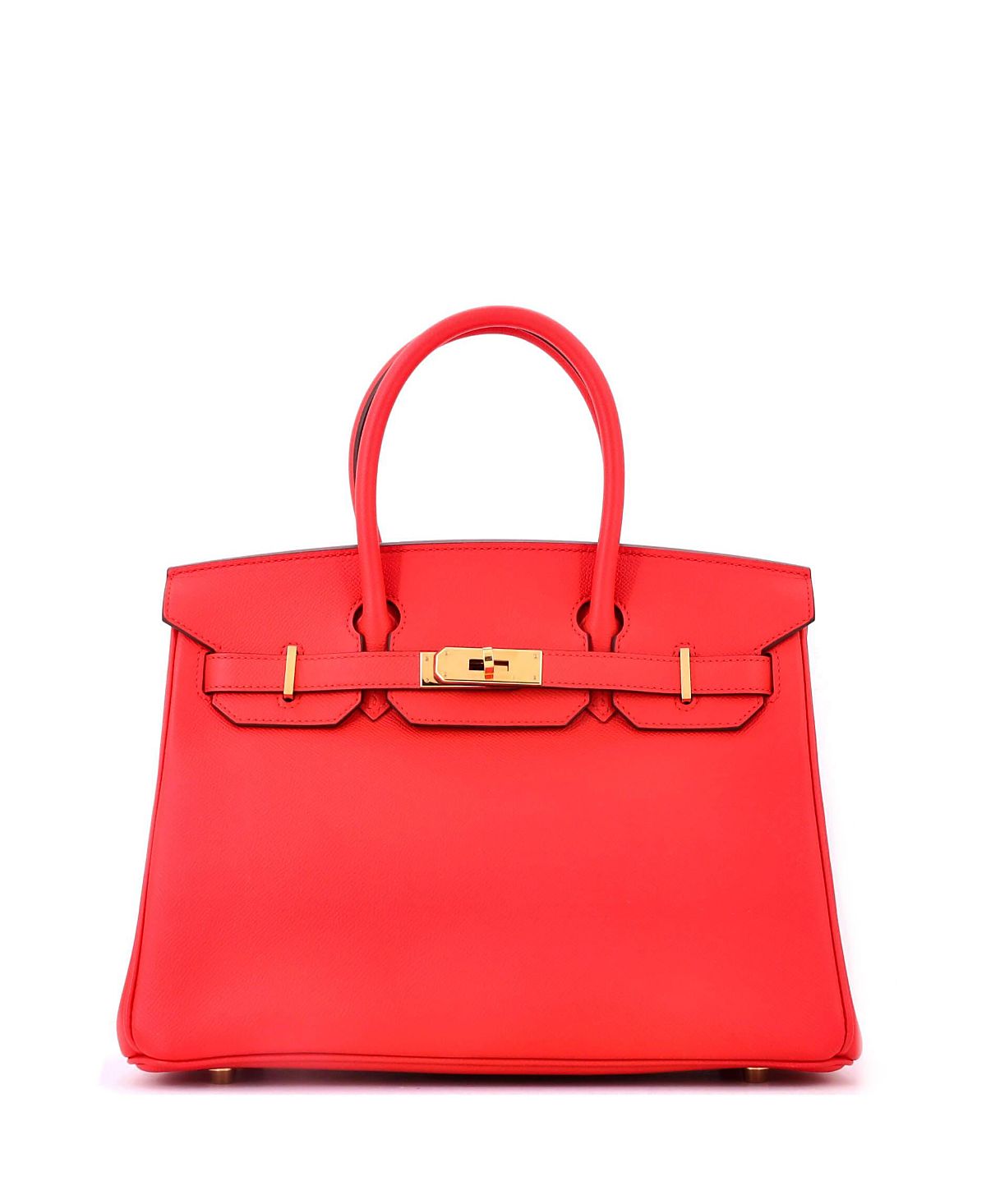 Pre-Owned HERMES Birkin 30 Handbag Red Epsom with Gold Hardware
