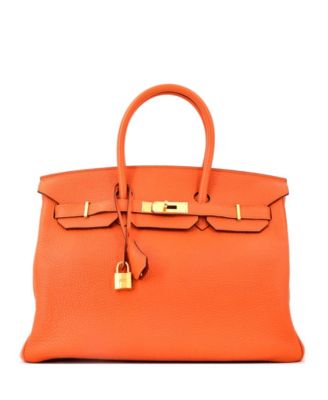 Birkin 35 Handbag Orange Togo with Gold Hardware