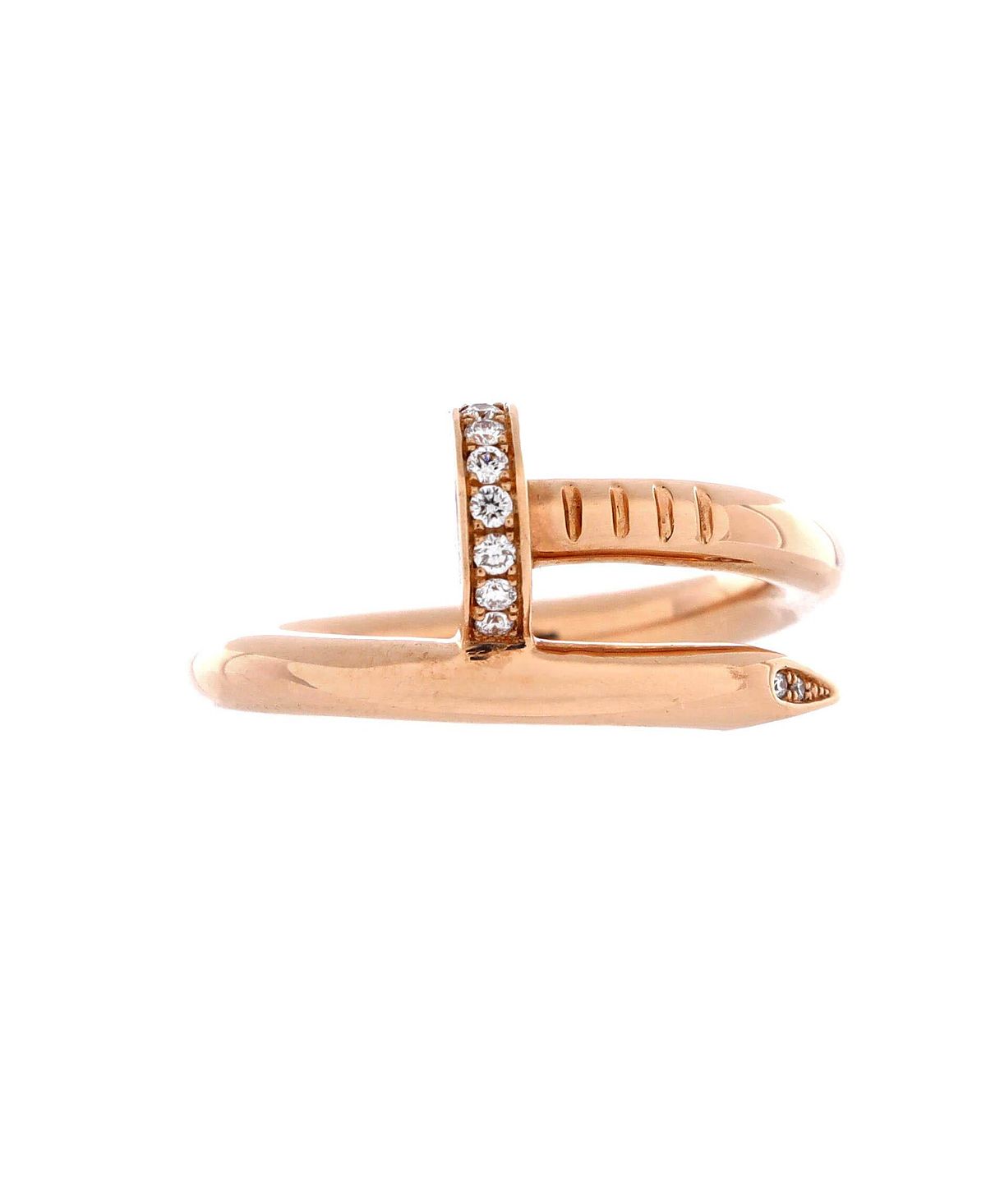 Pre-Owned Cartier Juste un Clou Ring 18K Rose Gold and Diamonds