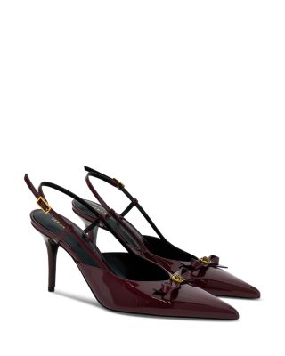 Women's Gianni Ribbon Patent Leather Slingback Pumps