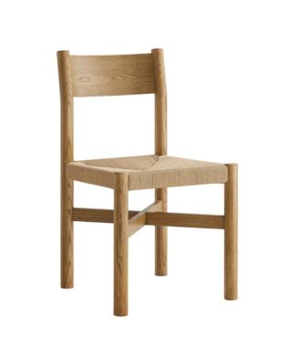 Alvia Oak Wood Dining Side Chair with Woven Seat