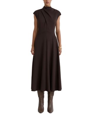 Petite High Neck Midi Dress
