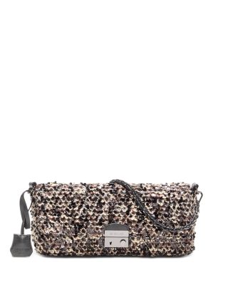 Crosby Lock Embellished Quilted Baguette Bag
