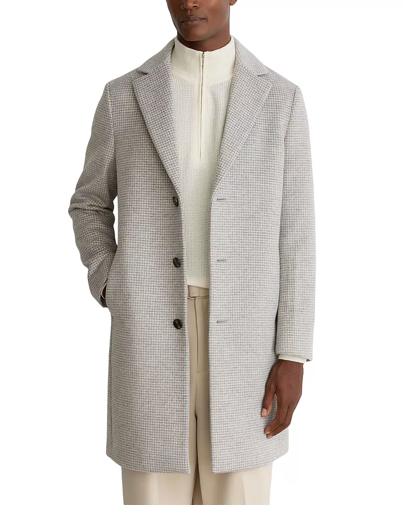 Reiss Dawn Single Breasted Puppytooth Check Overcoat
